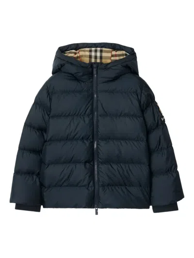 Burberry Down Jacket In Blue