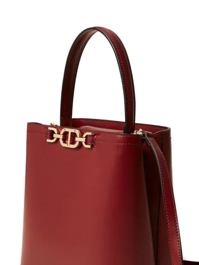 Twinset First Class Chain-link Bucket Bag In Red