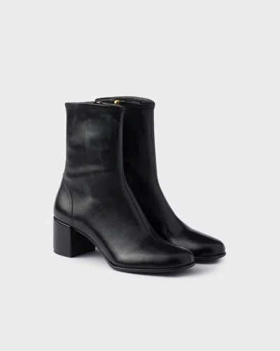 Prada 55mm Leather Zip-fastening Block-heel Boots In Multi