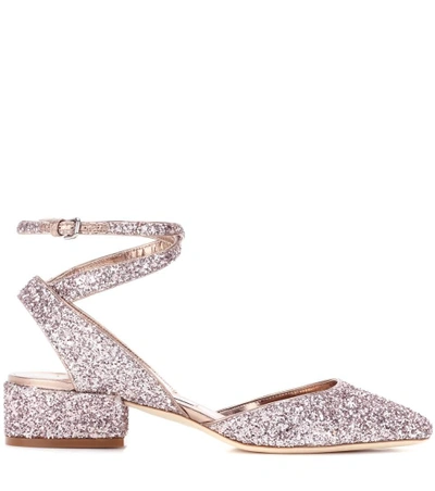 Shop Jimmy Choo Glitter Pumps In Tea Rose