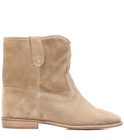 Shop Isabel Marant Étoile Crisi Suede Ankle Boots In Leige