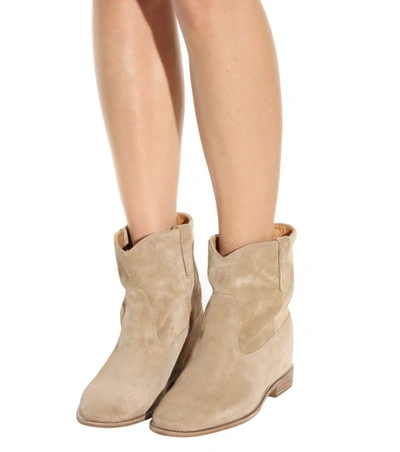 Shop Isabel Marant Étoile Crisi Suede Ankle Boots In Leige