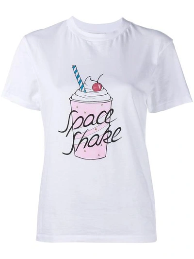Ganni Berkeley Space Shake Cotton T-shirt In Lright White