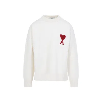 Ami Alexandre Mattiussi Ami De Coeur Logo Sweater In Animal Print