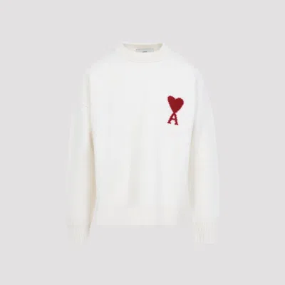 Ami Alexandre Mattiussi Ami De Coeur Logo Sweater In Animal Print