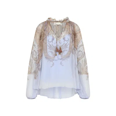 Zimmermann Blusa Hypnotic In Crepe Stampato   Donna In Multi