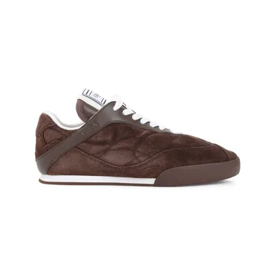 Chloé Brown Calf Leather Bos Taurus Low Top Trainers In Animal Print