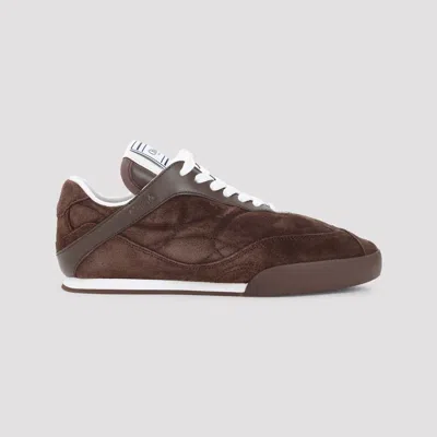 Chloé Brown Calf Leather Bos Taurus Low Top Trainers In Animal Print
