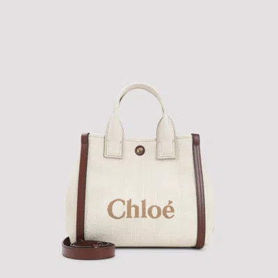 Chloé Tote Bag With Contrast Trim And Handles In Silver