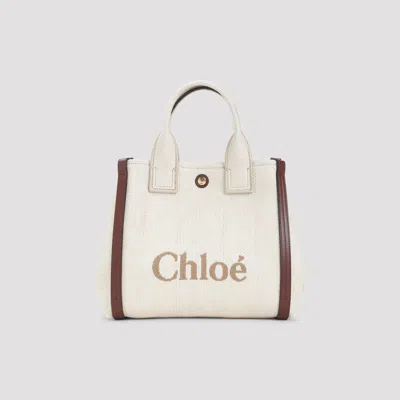 Chloé Tote Bag With Contrast Trim And Handles In Silver