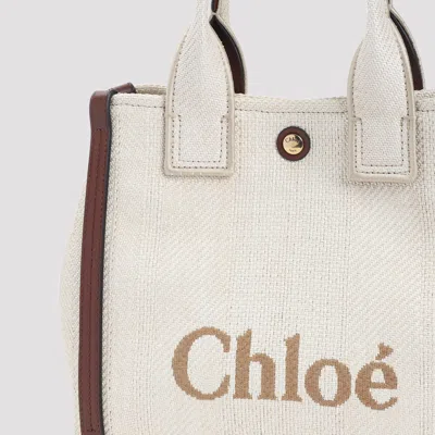 Chloé Tote Bag With Contrast Trim And Handles In Silver