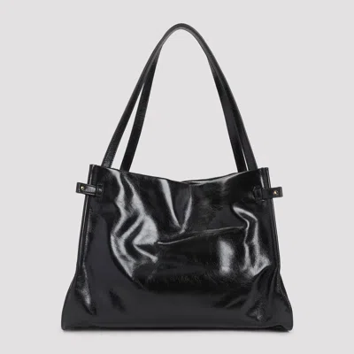 Chloé Black Shoulder Bag With Metallic Charms And Chain Details In Leather Woman In Black