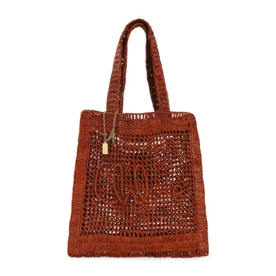 Chloé X Made For A Woman Summer Banana Small Raffia Tote Bag In Brown