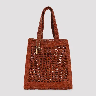 Chloé X Made For A Woman Summer Banana Small Raffia Tote Bag In Brown