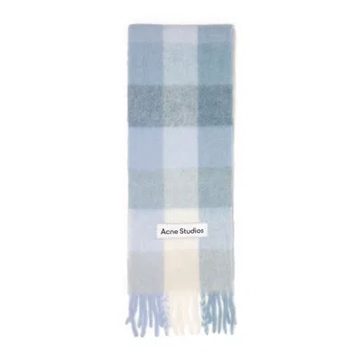 Acne Studios Alpaca Wool Blend Checkered Pattern Scarf In Multi