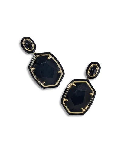 Kendra Scott Daphne Enamel Frame Drop Earrings, 1.7l In Black