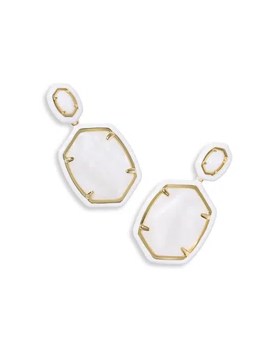 Kendra Scott Daphne Enamel Frame Drop Earrings In Gold