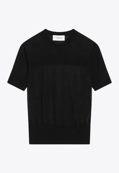 Sportmax Black T-shirt In Viscose And Wool In Black