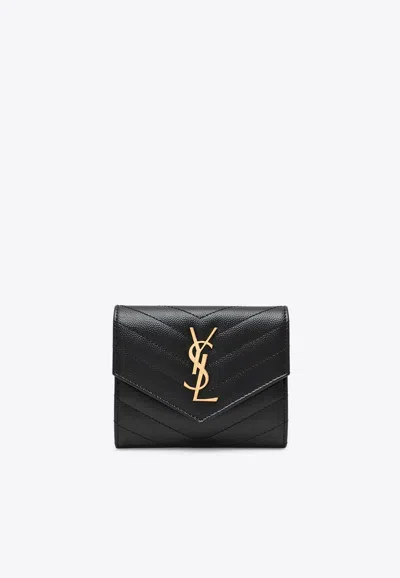 Saint Laurent Cassandre Wallets Black In Black