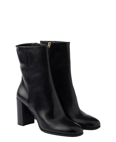 Prada Leather Booties In Black