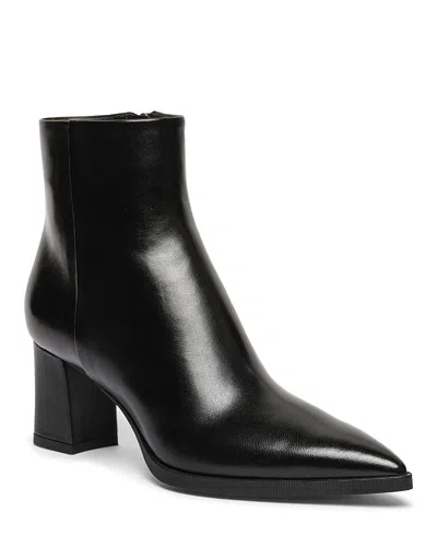 Santoni Ankle Boots With Pointed Toe And Block Heel In Black