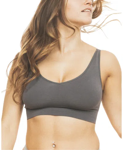 Brabar Soft V Lace Reversible Bralette In Gray