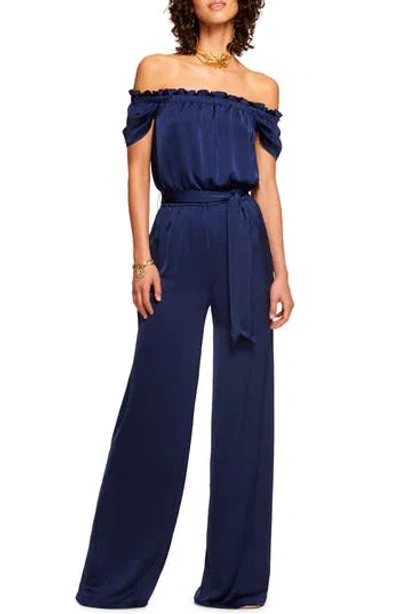 Ramy Brook Lee Off-the-shoulder Jumpsuit In Blue