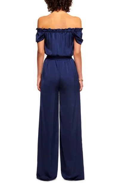 Ramy Brook Lee Off-the-shoulder Jumpsuit In Blue