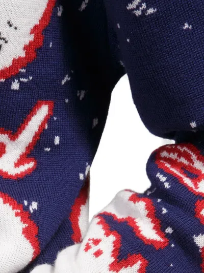 Bally Bear-pattern Switzerland Sweater In Blue