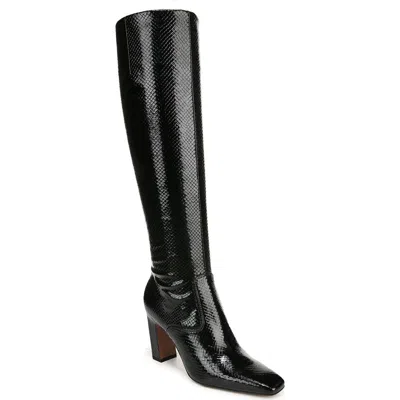 Franco Sarto Bowman Snakeskin Embossed Knee High Boot In Black