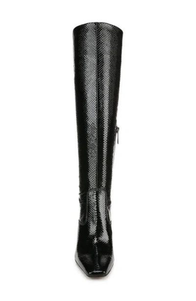 Franco Sarto Bowman Snakeskin Embossed Knee High Boot In Black