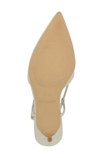 Calvin Klein Jesa Slingback Pointed Toe Pump In White