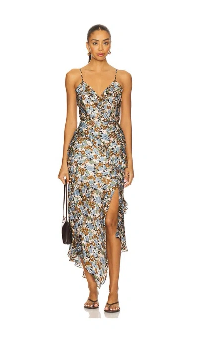 Veronica Beard Avenal Floral-print Silk Midi Dress In Multi