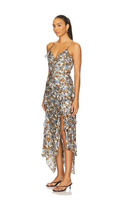 Veronica Beard Avenal Floral-print Silk Midi Dress In Multi