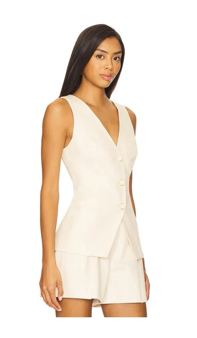 Veronica Beard Avalina Sleeveless V Neck Vest In Neutral