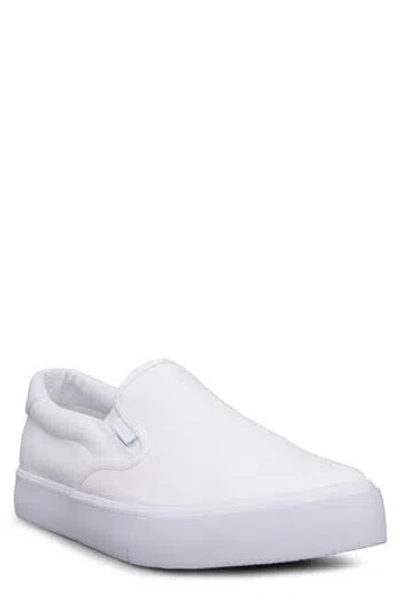 Lugz Clipper Mens Round Closed Toe Slip-on Shoe In White