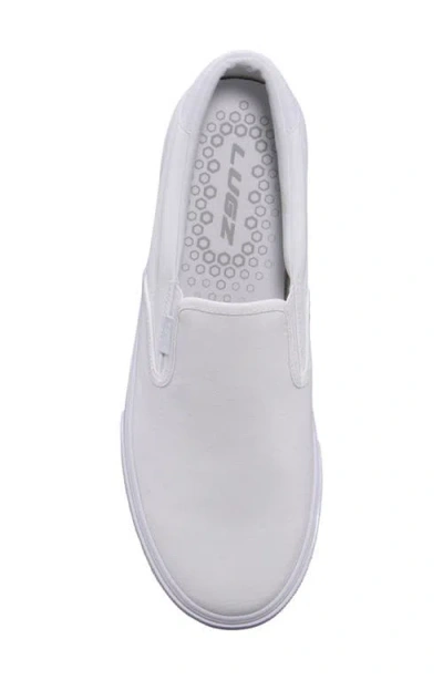 Lugz Clipper Mens Round Closed Toe Slip-on Shoe In White