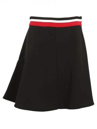 Shop Marni Ribbed Striped Skirt In Nero