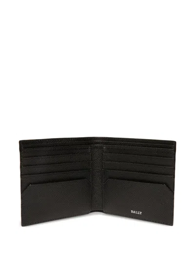 Bally Stripe Leather Wallet In Black