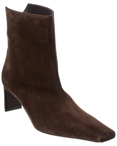 Khaite Ona 55 Suede Ankle Boots In Braun