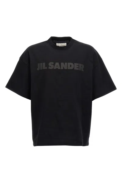 Jil Sander Cotton Jersey Logo T-shirt In Black