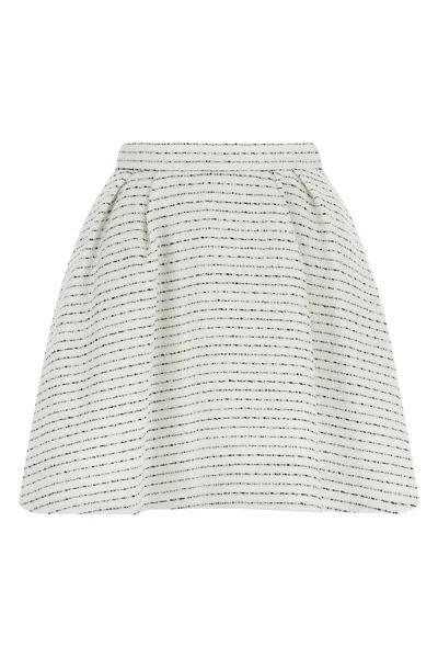 Alessandra Rich Tweed Skirt With A-line Silhouette And High Waist In White