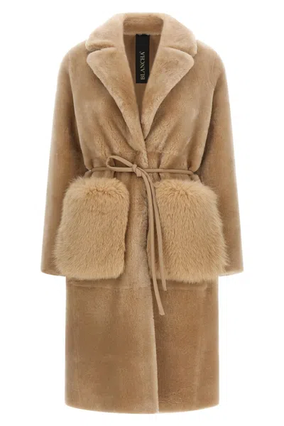 Blancha Merino Straight-volpe Fur Beige In Neutral