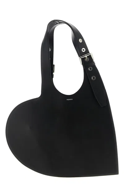 Coperni Asymmetrical Heart-shaped Shoulder Bag In Black