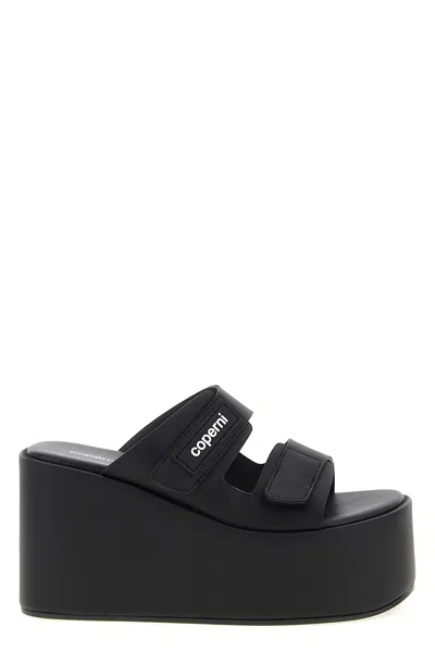Coperni 'patch Wedge Sandal' Wedges In Black