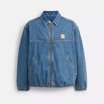 Coach Denim Zip Jacket In Blue