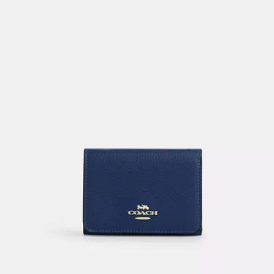 Coach Card Holder Wallet In Signature Canvas In Blue