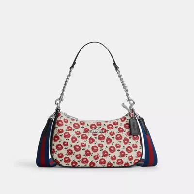 Coach Teri Shoulder Bag With Floral Print In Red