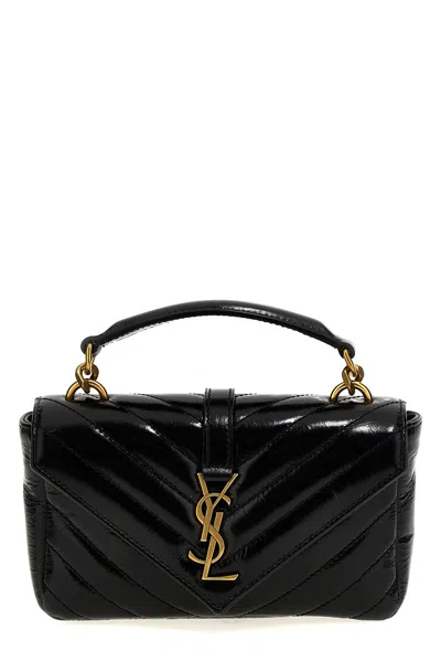 Saint Laurent College Mini Crossbody Bags Black In Black