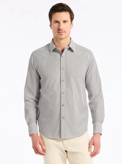 Robert Graham Greenwich Pinstripe Stretch Cotton Button-up Shirt In Gray